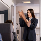 Illustration for article titled Flight Attendant Demonstrates Proper Technique For Eating Fellow Passenger In Event Of Crashem/em